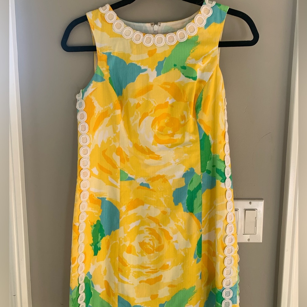 Yellow Rose Print Lilly Pulitzer Dress